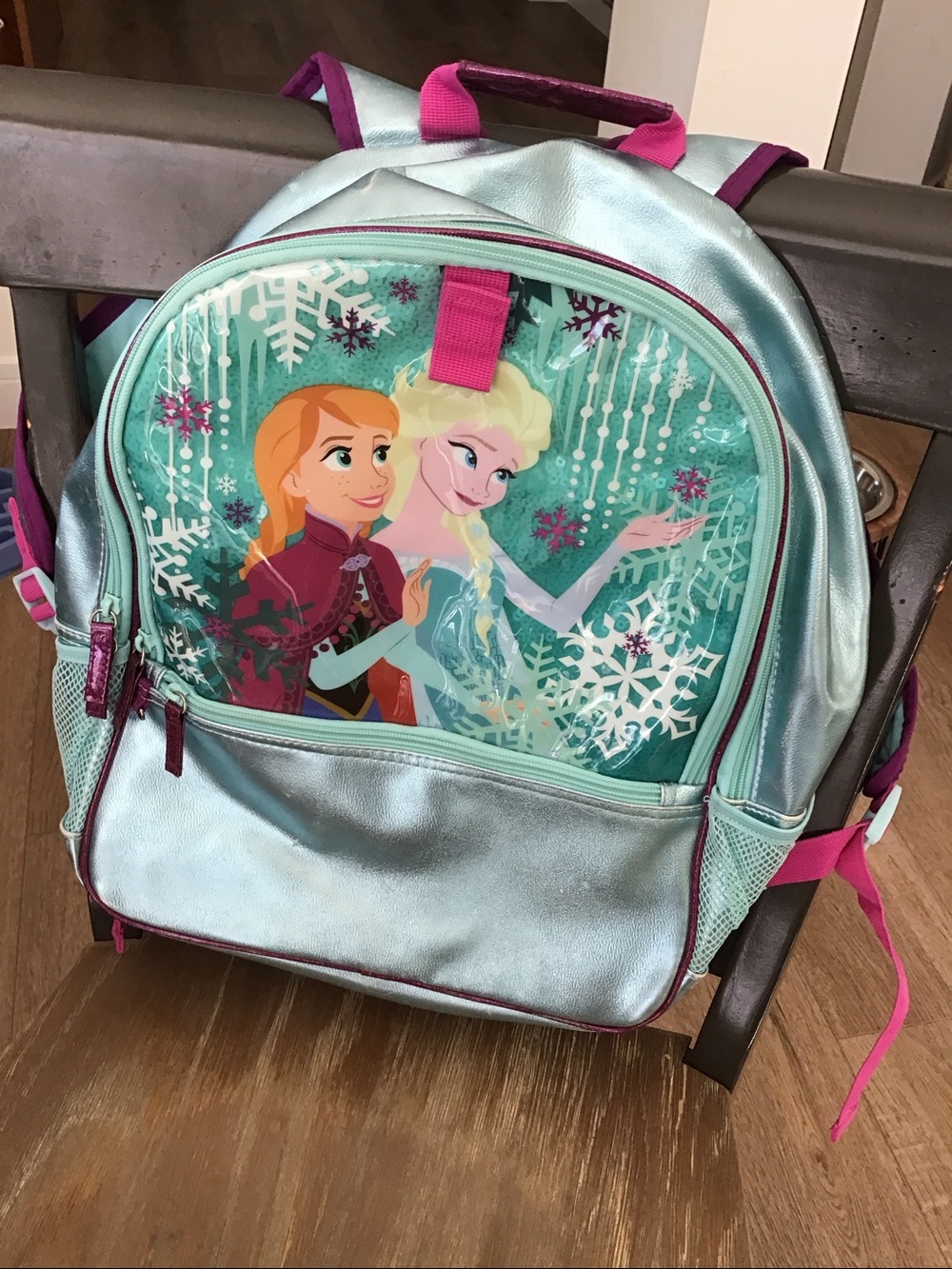 Large!! 2014 RARE Disney Store Frozen senior backpack Anna and Elsa